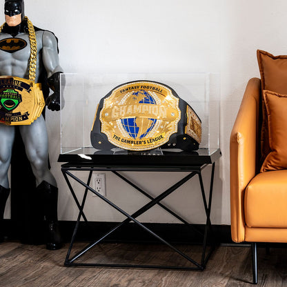 TrophySmack Championship Belt Display Case with LED Lighting