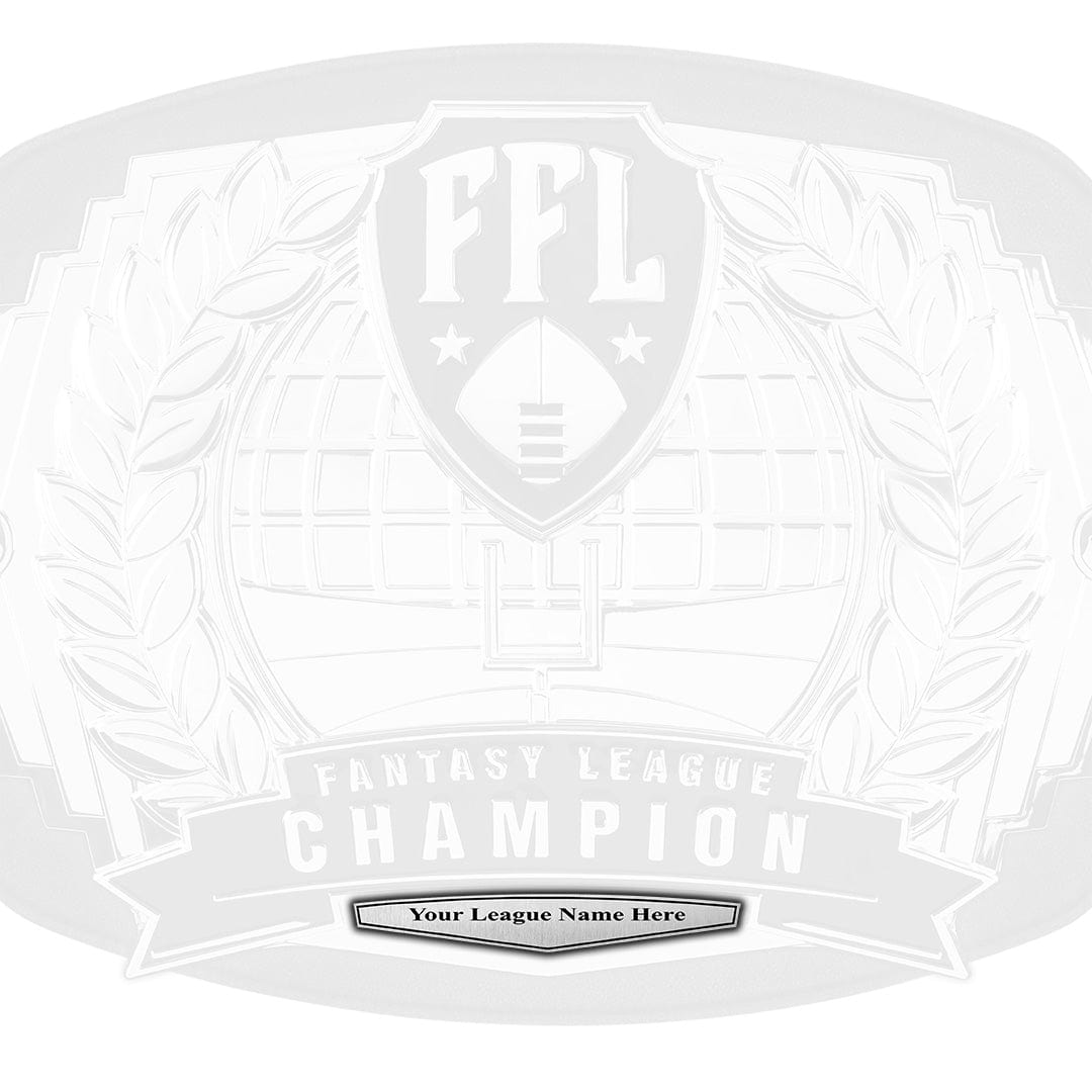 TrophySmack Championship Belt League Plate - Silver