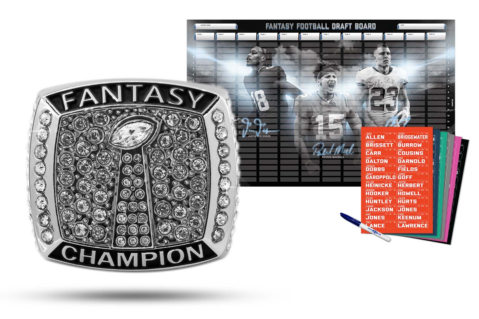 Fantasy Football Superstar Draft Board with Ring – TrophySmack - TrophySmack