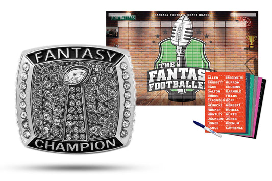 TrophySmack Championship Ring + 2023 Fantasy Footballers Draft Board Kit