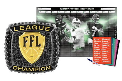 TrophySmack Championship Ring + 2026 Fantasy Football Superstar Draft Board Kit