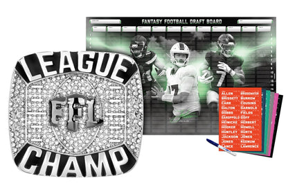 TrophySmack Championship Ring + 2026 Fantasy Football Superstar Draft Board Kit