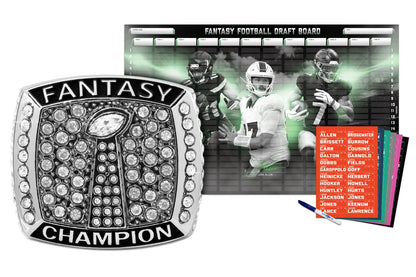 TrophySmack Championship Ring + 2026 Fantasy Football Superstar Draft Board Kit