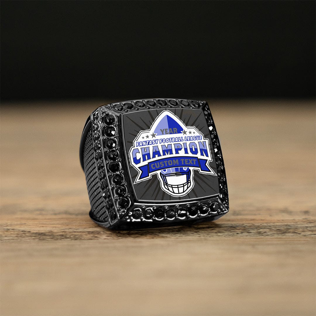 Nfl Rings Custom Custom Fantasy Football Championship Ring - Gunmetal - TrophySmack
