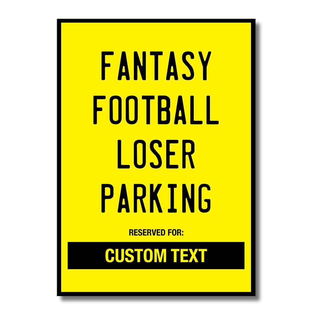 Custom Fantasy Football Loser Parking - Metal Wall Art - TrophySmack