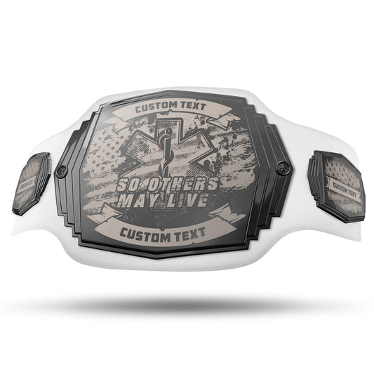TrophySmack EMS Engraved Championship Belt - Gunmetal Gray