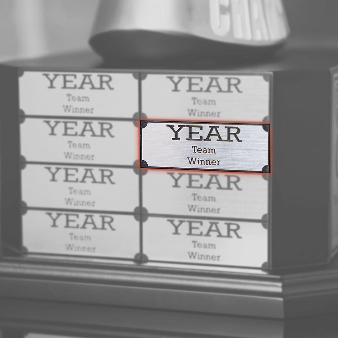 TrophySmack Engraved Name Plate - Silver/Black