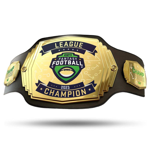 Custom Fantasy Football Championship Belt 6lb Title Belts TrophySmack Gold / White Leather