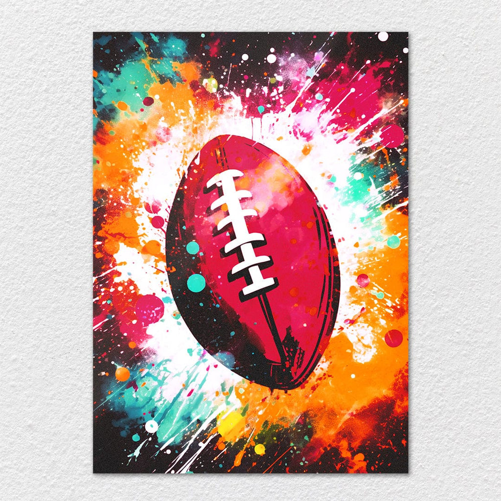 Explosion Red Football Metal Wall Art TrophySmack