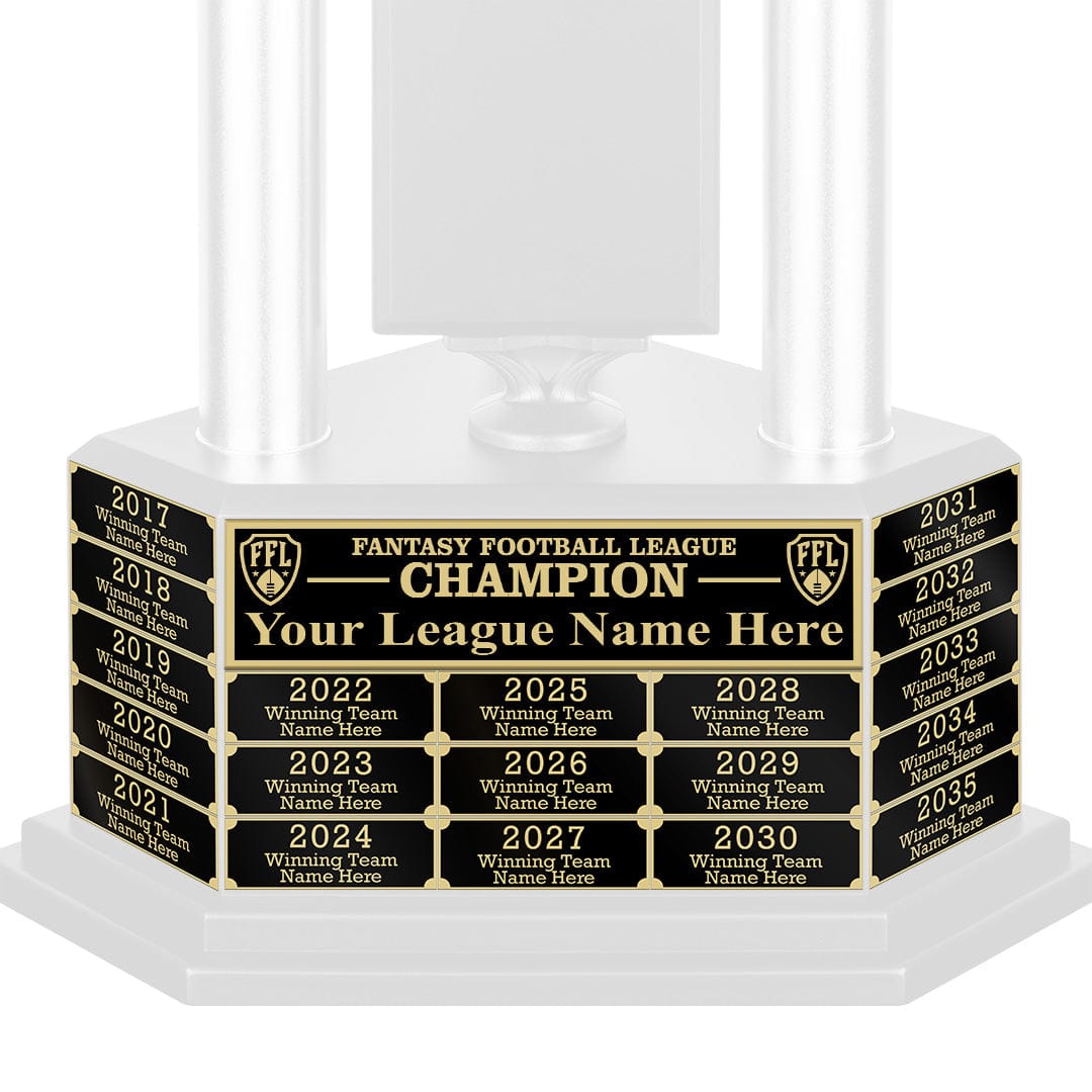 TrophySmack Fantasy Football Perpetual Trophy Engravings - Black/Gold (Amazon)