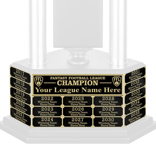 TrophySmack Fantasy Football Perpetual Trophy Engravings - Black/Gold (Amazon)