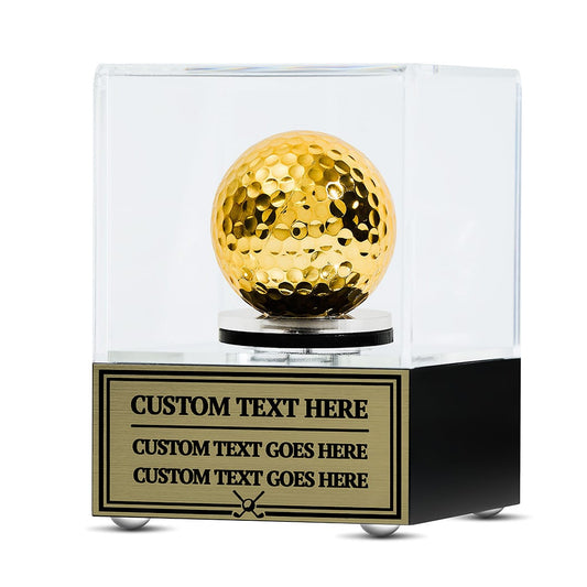 TrophySmack Golden Golf Ball Award Spinning Case