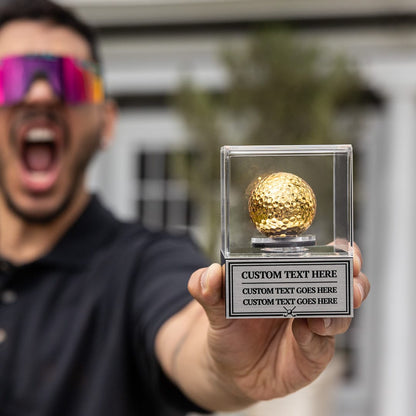 TrophySmack Golden Golf Ball Award Spinning Case