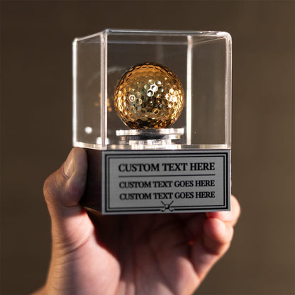 TrophySmack Golden Golf Ball Award Spinning Case