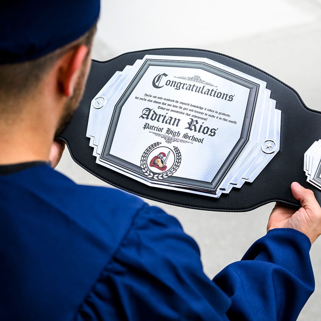 d50a1b96-9399-4f61-a94e-67ef421d0a3e Images High... Graduation Belt - Custom 6lb Championship Belt - TrophySmack