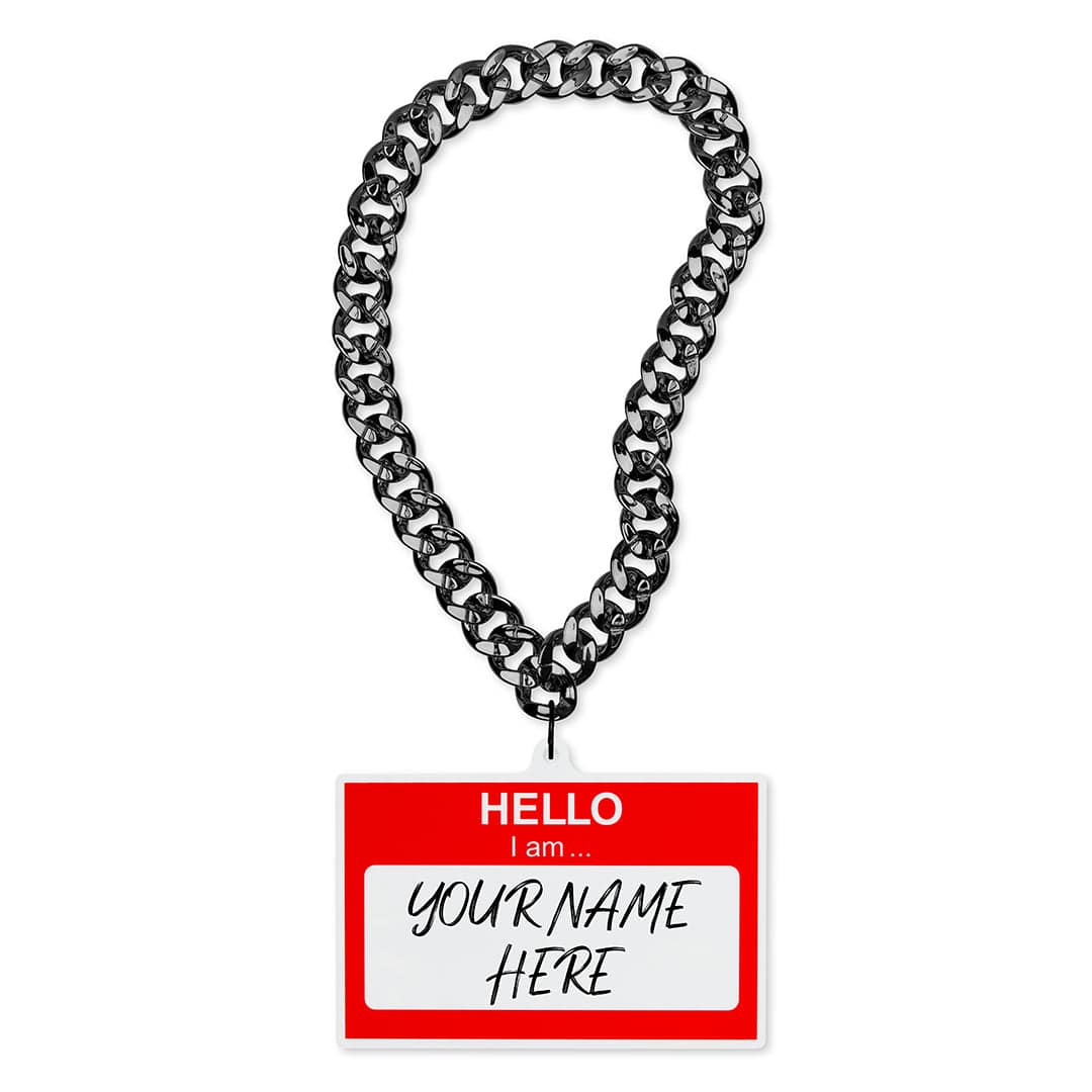 TrophySmack Hello My Name Is Custom Acrylic Chain