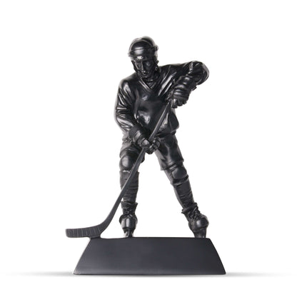 TrophySmack Hockey Player Trophy Topper - Black & Silver