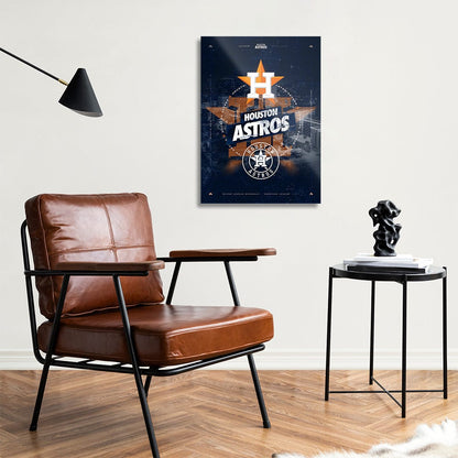 TrophySmack Houston Astros City Skyline Stacked - MLB Metal Wall Art