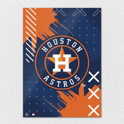 TrophySmack Houston Astros Stitch Logo - Metal Wall Art