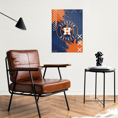 TrophySmack Houston Astros Stitch Logo - Metal Wall Art