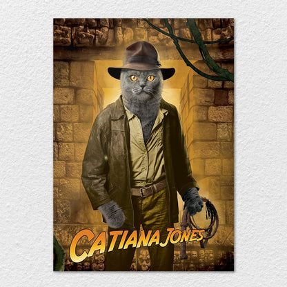 TrophySmack Indiana Jones Cat - Metal Wall Art