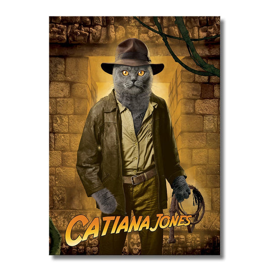 TrophySmack Indiana Jones Cat - Metal Wall Art