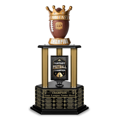 TrophySmack NEW 26”-36” Gold Column Fantasy Football Perpetual Trophy