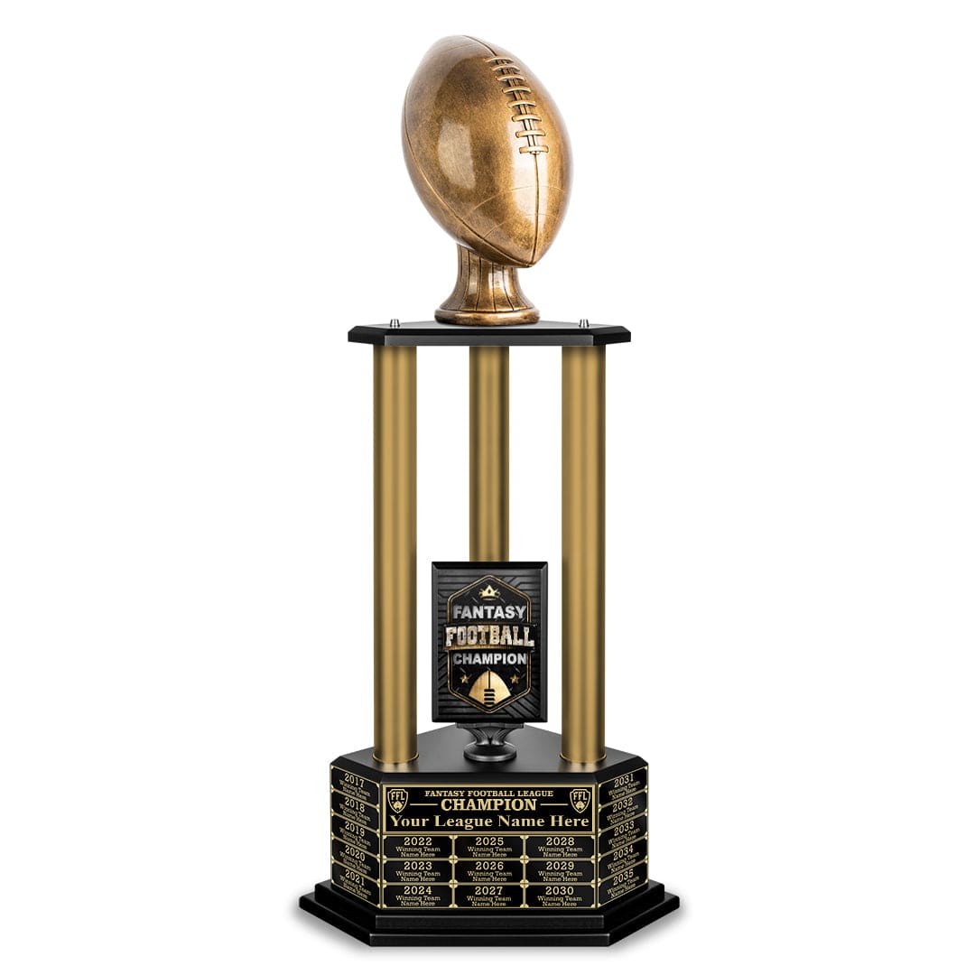 TrophySmack NEW 26”-36” Gold Column Fantasy Football Perpetual Trophy