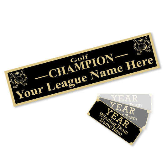 TrophySmack Perpetual Golf Trophy Engravings - 3 Column - Black/Gold