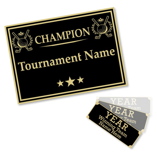 TrophySmack Perpetual Golf Trophy Engravings - SquareBase - Gold - Free