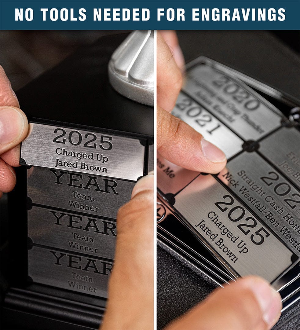 TrophySmack Ring Case Engraved Plate