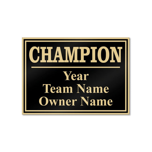 TrophySmack Square Base Champion Plate - Black/Gold