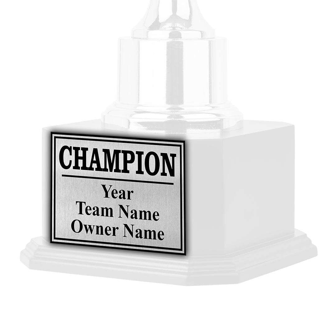 TrophySmack Square Base Champion Plate - Silver