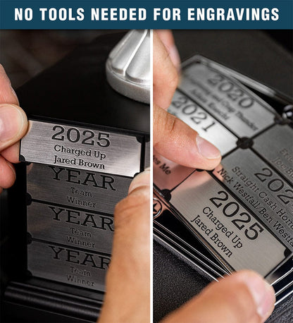 TrophySmack Square Base Custom Plate - Silver