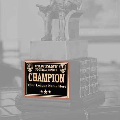 TrophySmack Square Base League Plate - Black/Gold