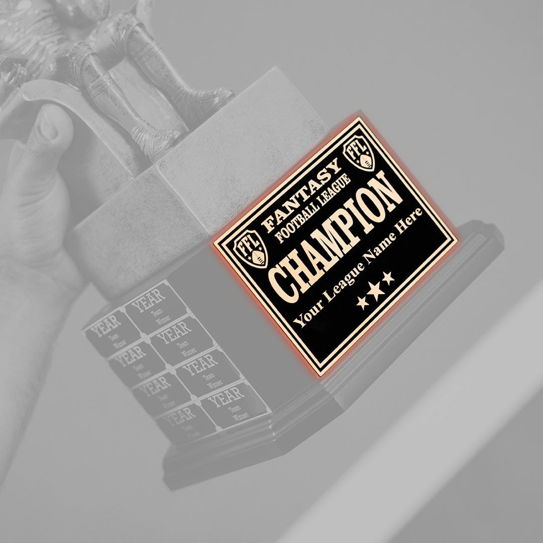 TrophySmack Square Base League Plate - Black/Gold