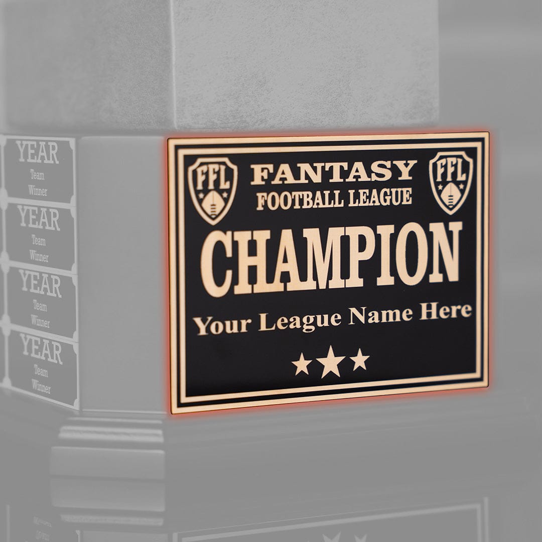 TrophySmack Square Base League Plate - Black/Gold
