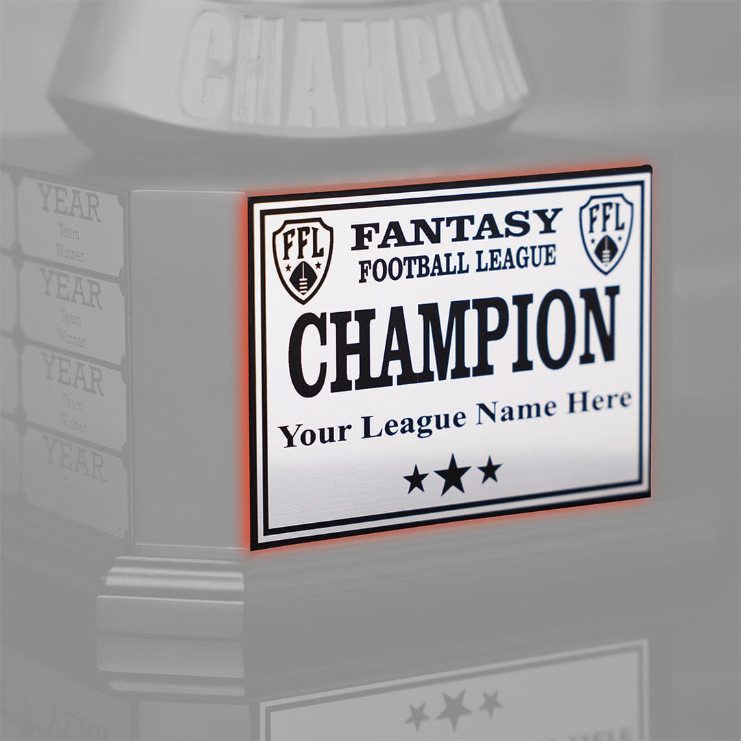 TrophySmack Square Base League Plate - Silver