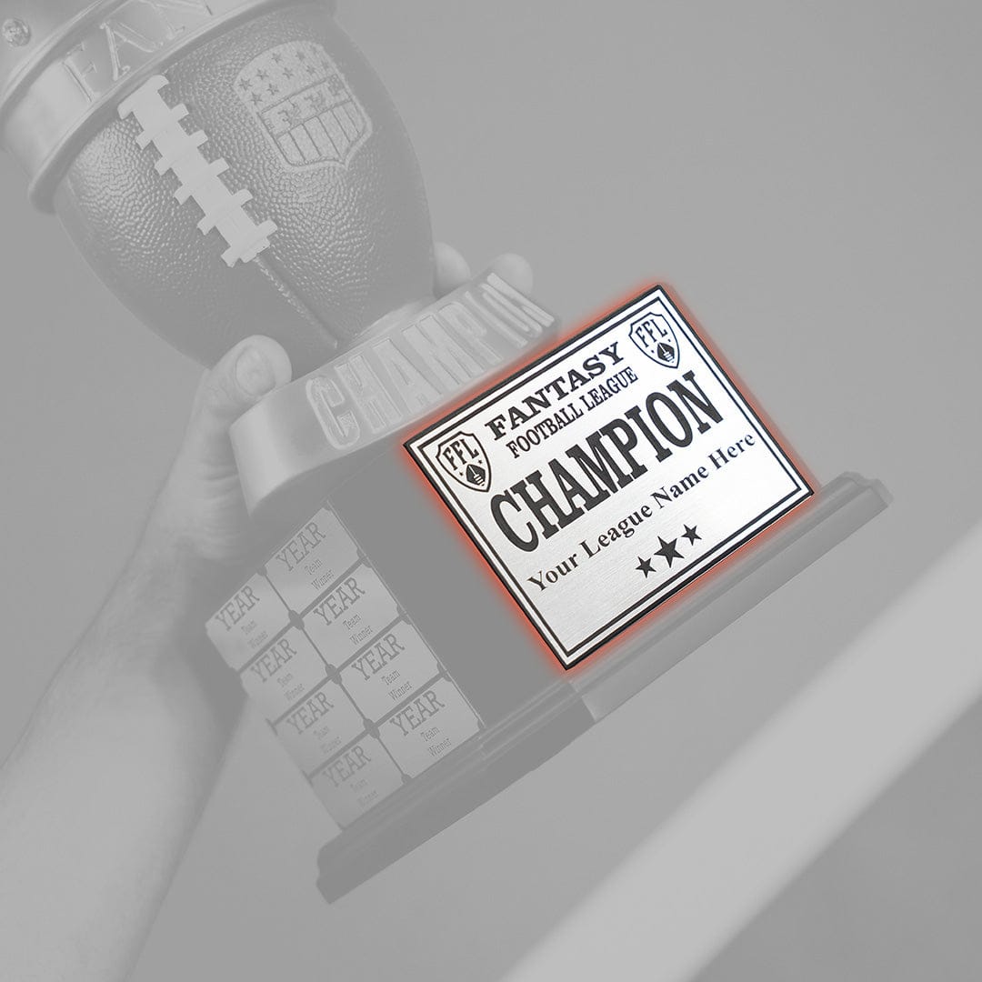 TrophySmack Square Base League Plate - Silver