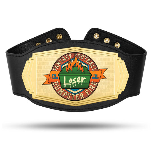 TrophySmack Teeny Tiny LOSER Title Belt - For a Dumpster Fire of an FFL Season
