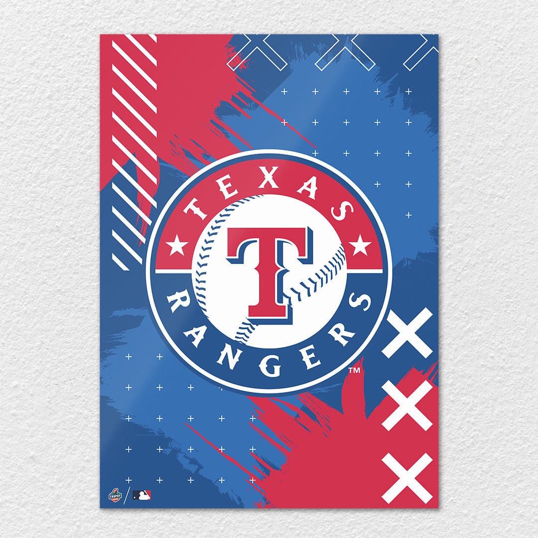 TrophySmack Texas Rangers Stitch Logo - Metal Wall Art
