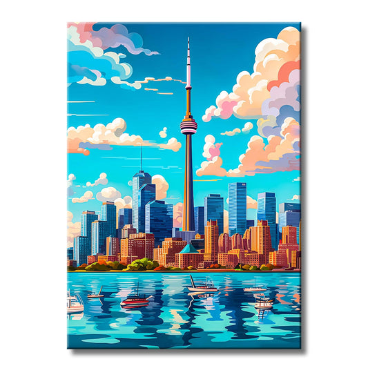 TrophySmack Toronto Canada Skyline Boats - Metal Wall Art
