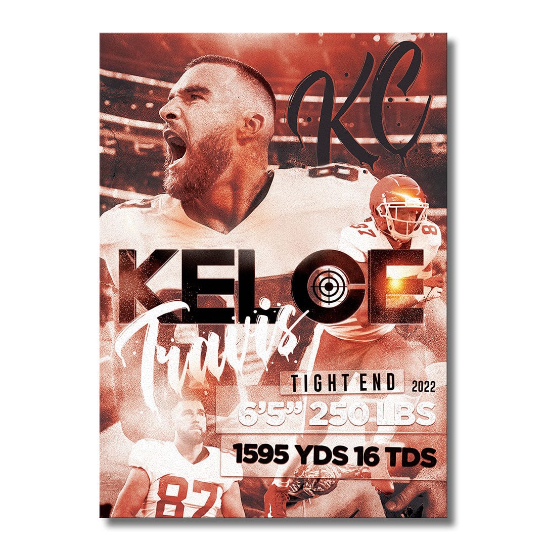 Travis Kelce Stats Grain Metal Wall Art TrophySmack travis-kelce-stats-grain-metal-wall-art-trophysmack