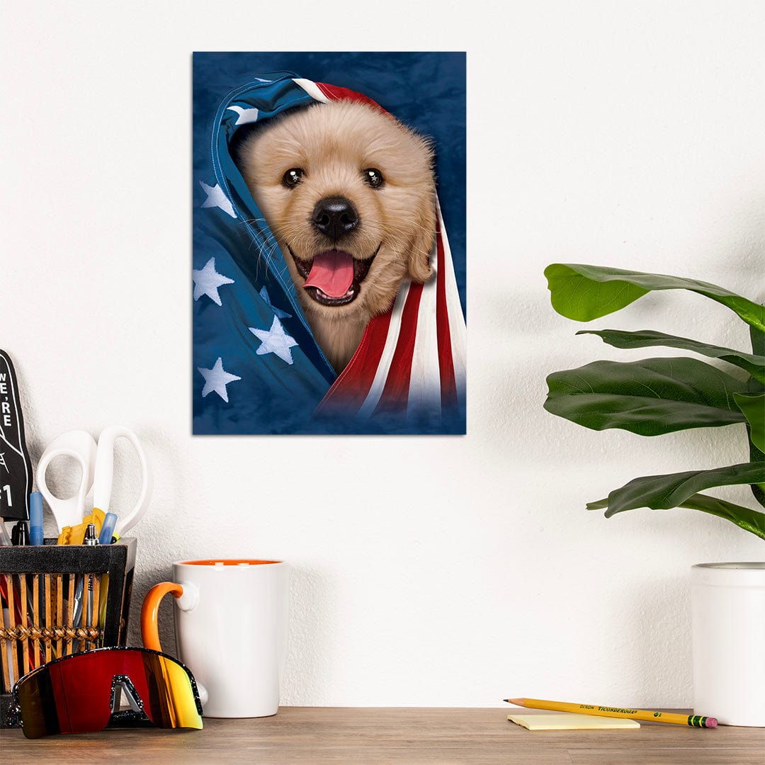 TrophySmack USA Golden Retreiver Puppy - Metal Wall Art