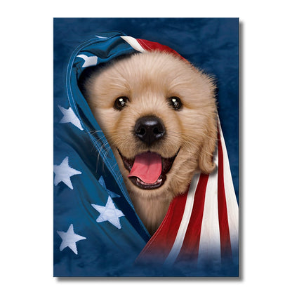 TrophySmack USA Golden Retreiver Puppy - Metal Wall Art