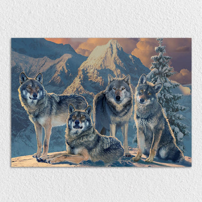 TrophySmack Wolf Pack Winter - Metal Wall Art