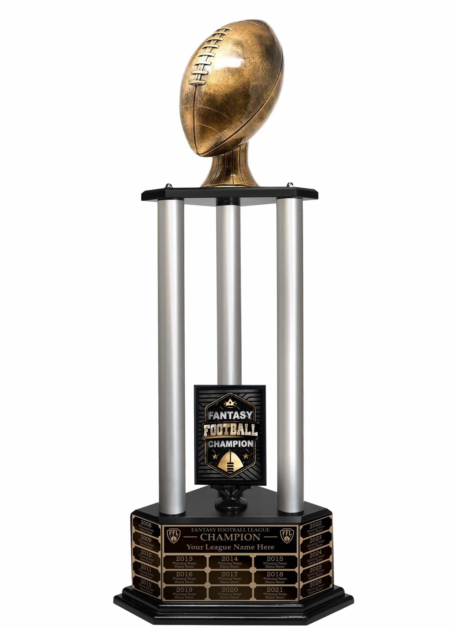 TrophySmack 26-56” Antique Gold Football Championship Trophy