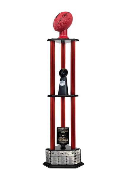 TrophySmack 26"-56" Perpetual Fantasy Football Trophy - Red Football