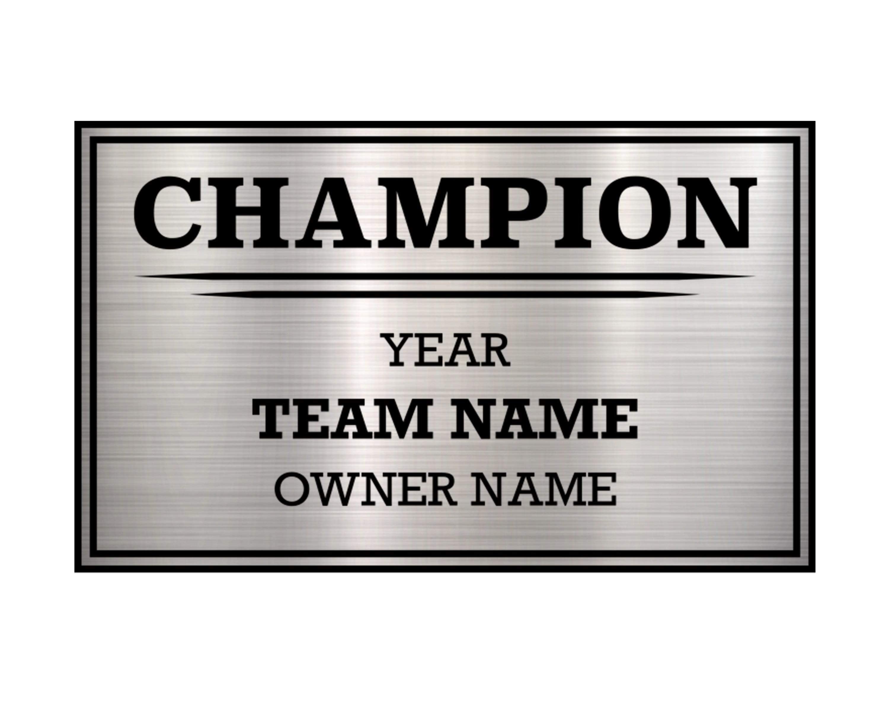 3 Column Single Winner League Plate - Silver - TrophySmack