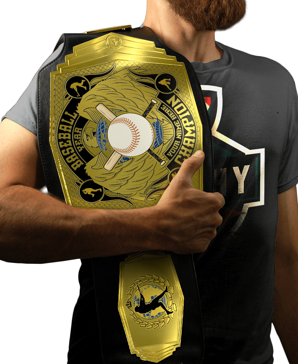 TrophySmack Baseball Championship Belt - Gold